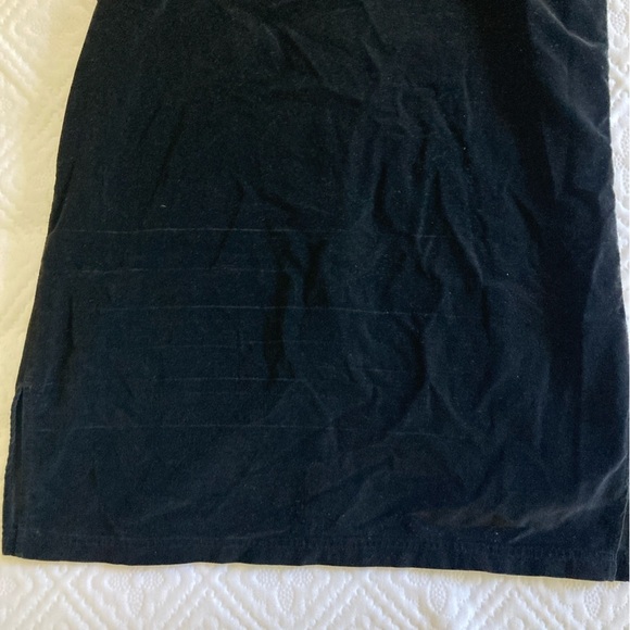 A.M.I Vintage Black Velvet Midi Dress Sleeveless Button Down Collared Sz Medium - Picture 6 of 6
